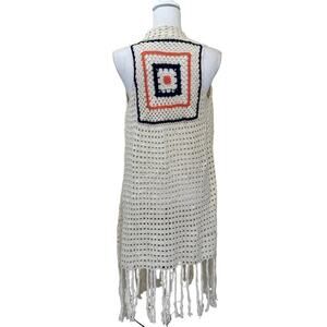 Blu Pepper granny crochet vest, small, hippie, festival, bohemian, celestial